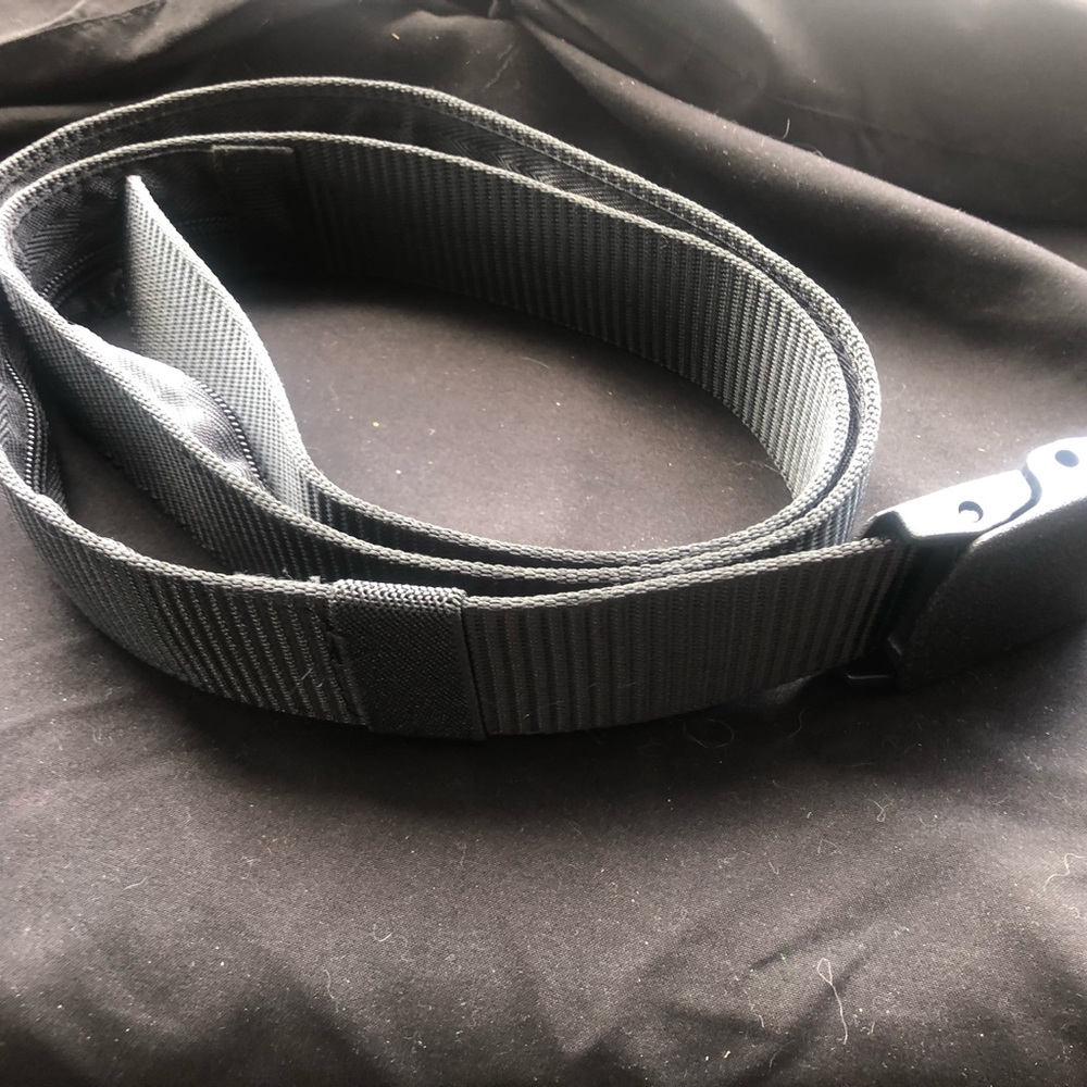 Black Nylon Hidden Wallet Belt